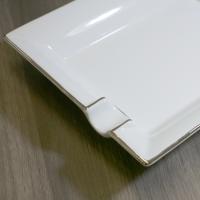 White & Silver 2 Position Ceramic Cigar Ashtray