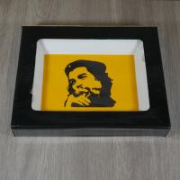 Che Ceramic Cigar Ashtray - Two Cigars Rest - White & Yellow