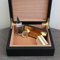 SLIGHT SECONDS - Adorini Torino Black Deluxe Cigar Humidor - 30 Cigar Capacity (AD059)