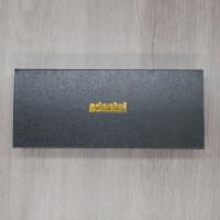 Adorini Single Cigar Case - Satin Steel with Yellow Leather (AD168)