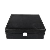 Prestige Alligator Motif Leather Humidor & Starter Set - Black -  20 Cigar Capacity