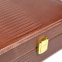 Prestige Alligator Motif Leather Humidor & Starter Set - Brown -  20 Cigar Capacity