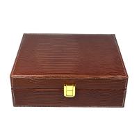 Prestige Alligator Motif Leather Humidor & Starter Set - Brown -  20 Cigar Capacity