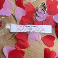 Wedding Cigar Band - MAID OF HONOUR - Multiple Red Celtic Knot Heart Design