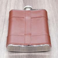 Artamis 6oz Dark Brown Leather Flask & Cups Gift Set
