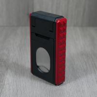 Colibri Quasar Astoria Triple Jet Flame Lighter - Red and Black