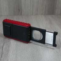 Colibri Quasar Astoria Triple Jet Flame Lighter - Red and Black