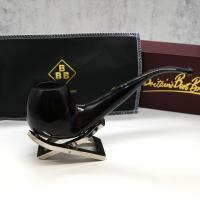 BBB Freestyle Bent Brandy Pipe Dark Brown Metal Filter Bent Fishtail Pipe (BBB189)