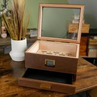 Klaro Belmont Glass Top Cigar Humidor - 90 Cigar Capacity (End of Line)