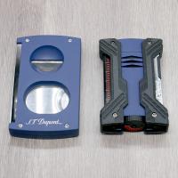 ST Dupont Defi Extreme Lighter & Cigar Cutter Set - Matte Blue