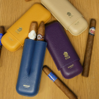 Bosquet Paris EMS Leather 2 Finger Cigar Case - Avana - Fits 2 Cigars