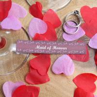 Wedding Cigar Band - MAID OF HONOUR - Burgundy Floral Design