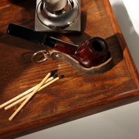 CGars Ltd Limited Edition Cigar & Pipe Rest Leather Key Chain - Brown
