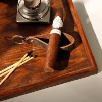 CGars Ltd Limited Edition Cigar & Pipe Rest Leather Key Chain - Brown
