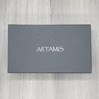 Artamis Robusto Black Leather Cigar Case with White Stitching - Fits 3 Cigars