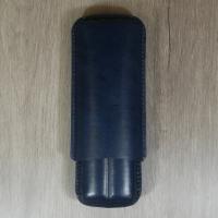 Artamis Churchill Navy Leather Cigar Case - Fits 2 Cigars