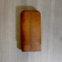 Artamis Robusto Tan Leather Cigar Case - Fits 3 Cigars