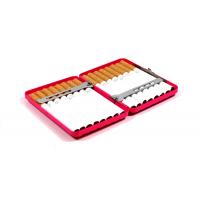 Neon Pink Metal Cigarette Case - Fits Up To 16 Kingsize Cigarettes