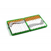 Neon Green Metal Cigarette Case - Fits Up To 20 Kingsize Cigarettes
