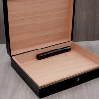 Chacom CIG-R Travel Humidor - Black Leather with Cedar Lining (10 Cigar Capacity)