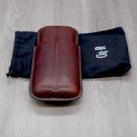 Chacom CIG-R Leather 2 Finger Cigar Case - Brown