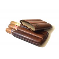 Chacom CIG-R Brown Leather 3 Finger Cigar Case - Fits 3 Cigars