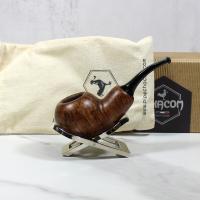 Chacom Reverse Calabash Brown Bent Fishtail Pipe (CH381)