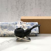 Chacom Reverse Calabash Sandblast Black Bent Fishtail Pipe (CH445)