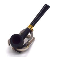 Chacom Old Briar 106 Black Smooth Metal Filter Fishtail Pipe (CH752)