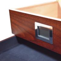 Prestige Chalet Glasstop Humidor Storage Drawer & Digital Hygrometer - Cherry - 50 Cigars Capacity