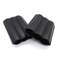 Angelo Black Faux Leather Cigar Case - Holds 3 Cigars - 50 Ring Gauge