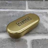 Clipper Gift Metal Flint Lighter - Black & Gold Swirl