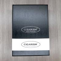 Cigarism Cedar Lined Travel Cigar Humidor with Cutter & Lighter - 4 Cigar Capacity - Brown Patterned