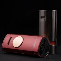 Cigarism Quad Torch Jet Flame Cigar Lighter & Punch Cutter - Coral Red