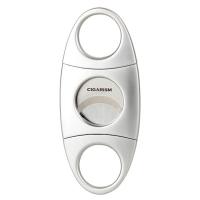 Cigarism Double Blade Zinc Cigar Cutter - 60 Ring Gauge - Silver