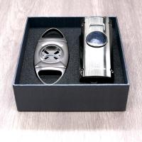 Cigarism Quad Torch Jet Flame Lighter & Cutter Gift Set - Gun Metal