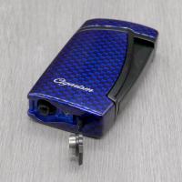 Cigarism Jet Flame Cigar Lighter & Punch Cutter - Carbon Fibre Blue