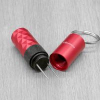 Cigarism Aluminium Alloy Cigar Punch Cutter with Key Ring - Red