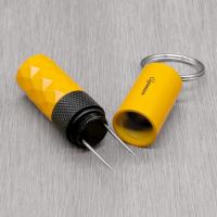 Cigarism Aluminium Alloy Cigar Punch Cutter with Key Ring - Yellow