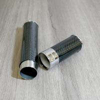 Cigarism Metal Cigar Tube - Black Patterned - 1 Cigar Capacity