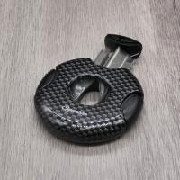 Cigarism Double Jet Flame Lighter & Round Cutter Gift Set - Carbon Fibre Black