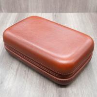 Cigarism Genuine Leather Cigar Travel Case 4-5 Cigar Capacity - Coffee