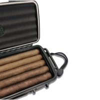 Prestige Cigar Safe Travel Humidor - Black - 5 Cigar Capacity