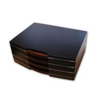 Prestige Carlton Satin Black Finish Humidor - 100 Cigar Capacity