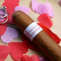 Wedding Cigar Band - MAID OF HONOUR - Red Celtic Knot Heart Design