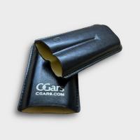 GBD Leather Cigar Case - Two Corona - Black With CGars Logo