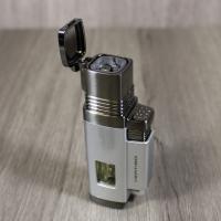 Vertigo Lotus Churchill - Quad Torch Flame Lighter - Silver