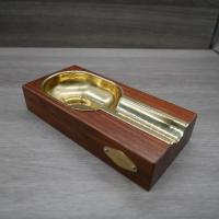 Cigarism Wooden Brown and Gold Single Cigar Ashtray