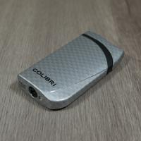 Colibri Falcon Carbon Fibre Single Jet Flame Lighter - Silver