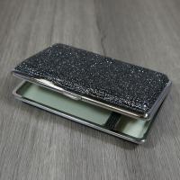 Cigarette Case - Glitter - Holds 20 Kingsize Cigarettes - Black